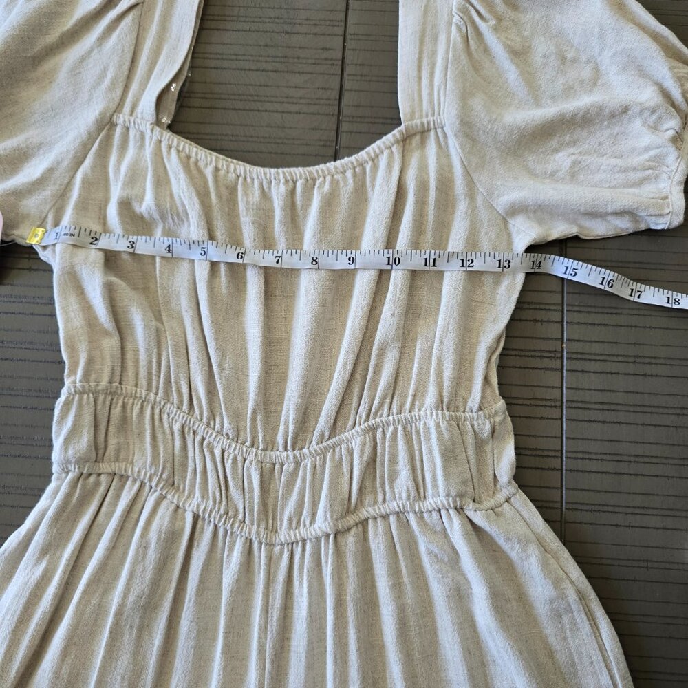 HYFVE - Neutral Puff Sleeve Wide Leg Jumpsuit - Size Small - Picture 10 of 13